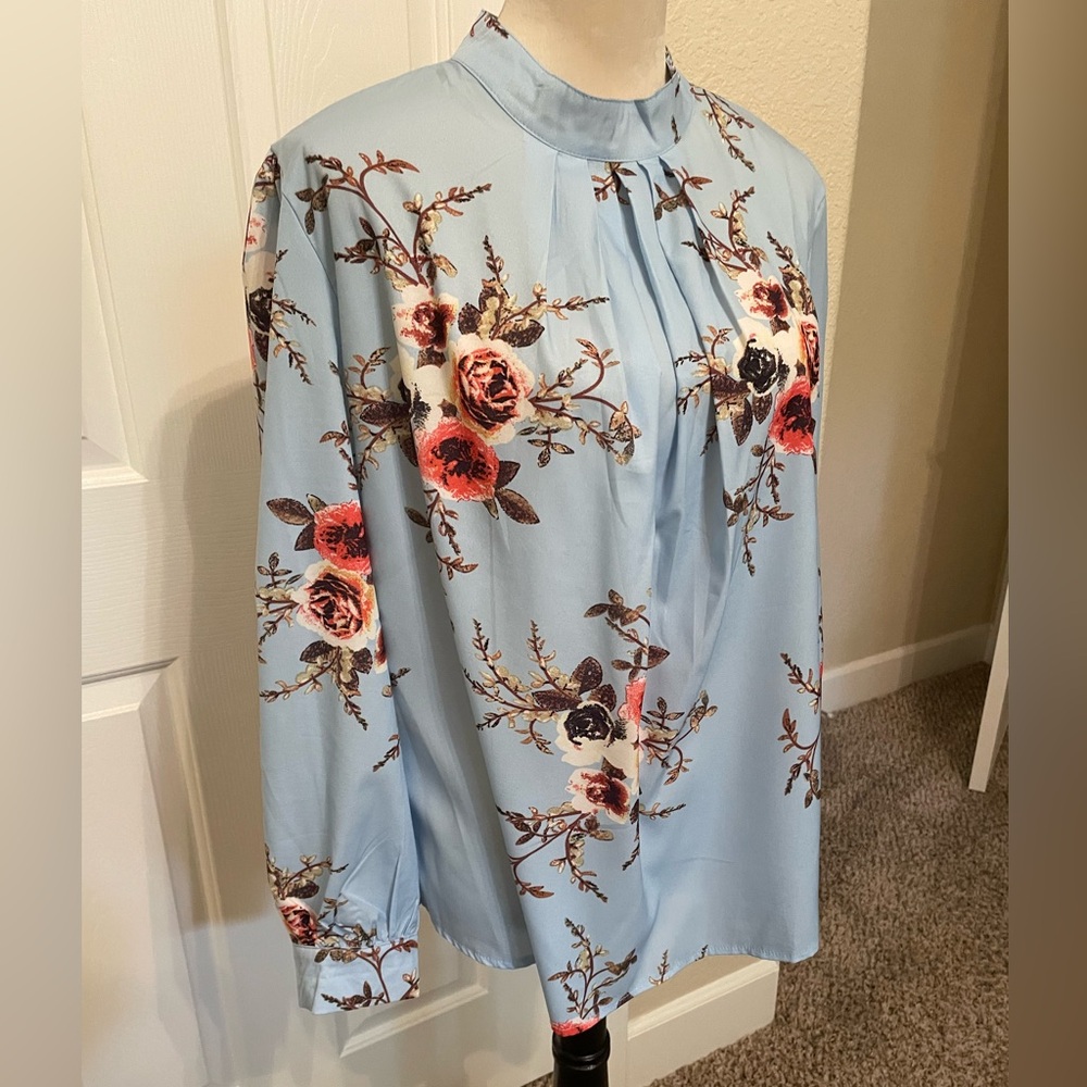 Blue Silky Smooth Blouse XL